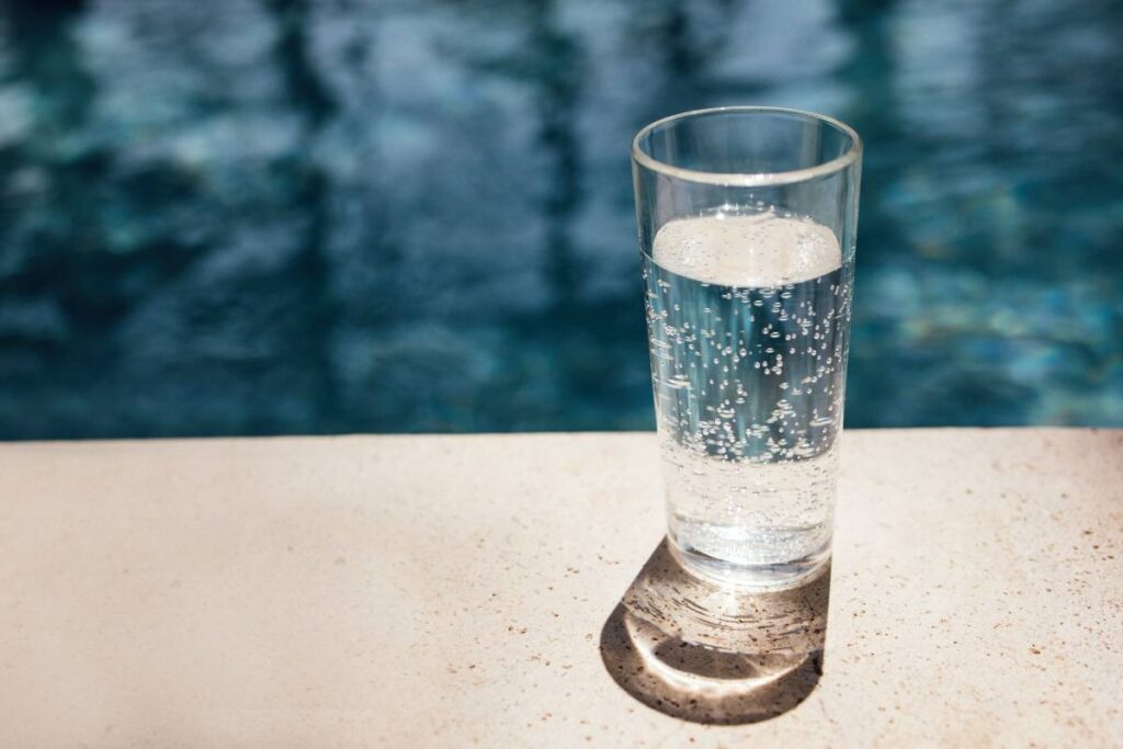 Crystal clear swimming pool water perfectly balanced